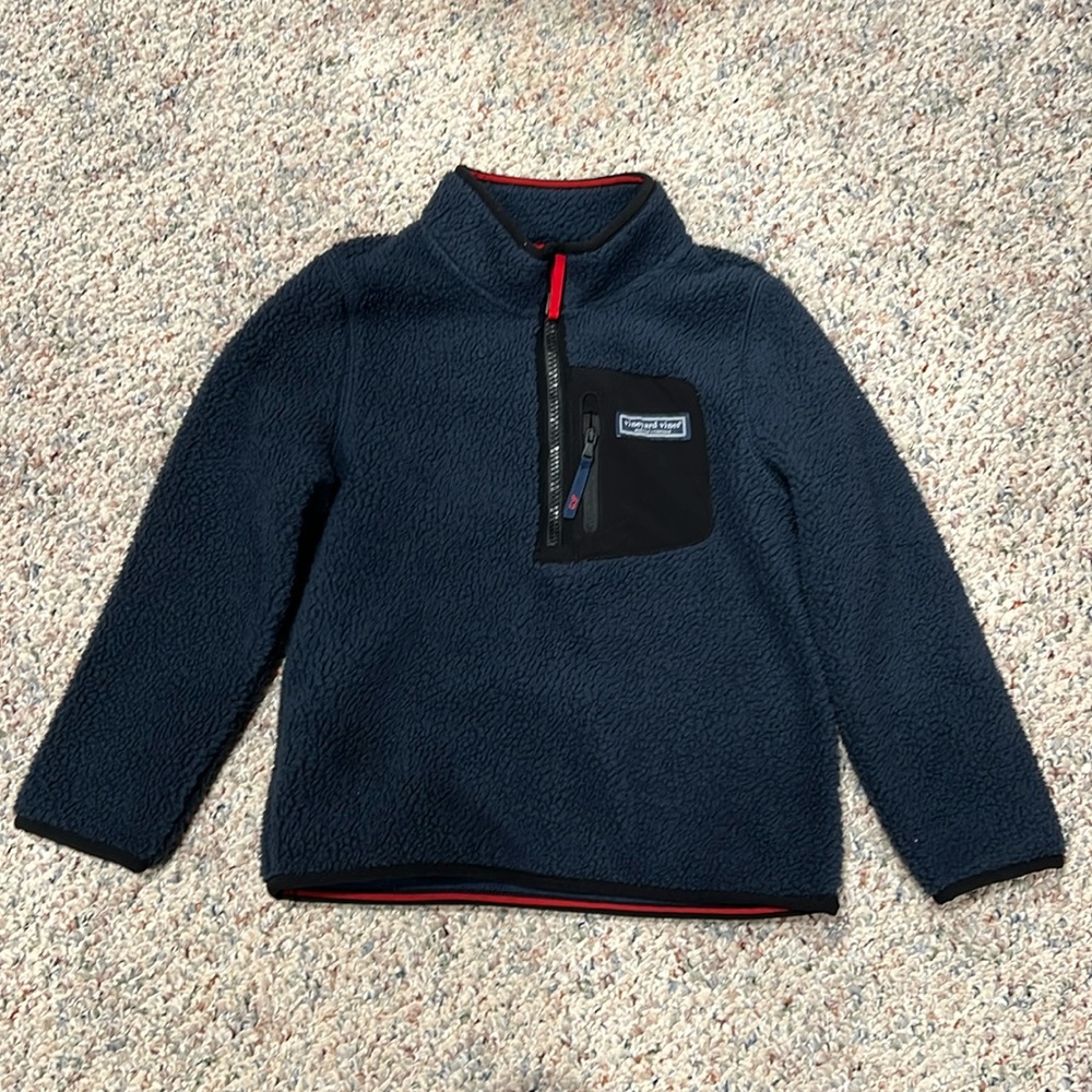 Vineyard vines 1/4 fleece zip up EUC size 5 Boys